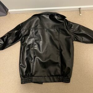 Black Fake Leather Jacket